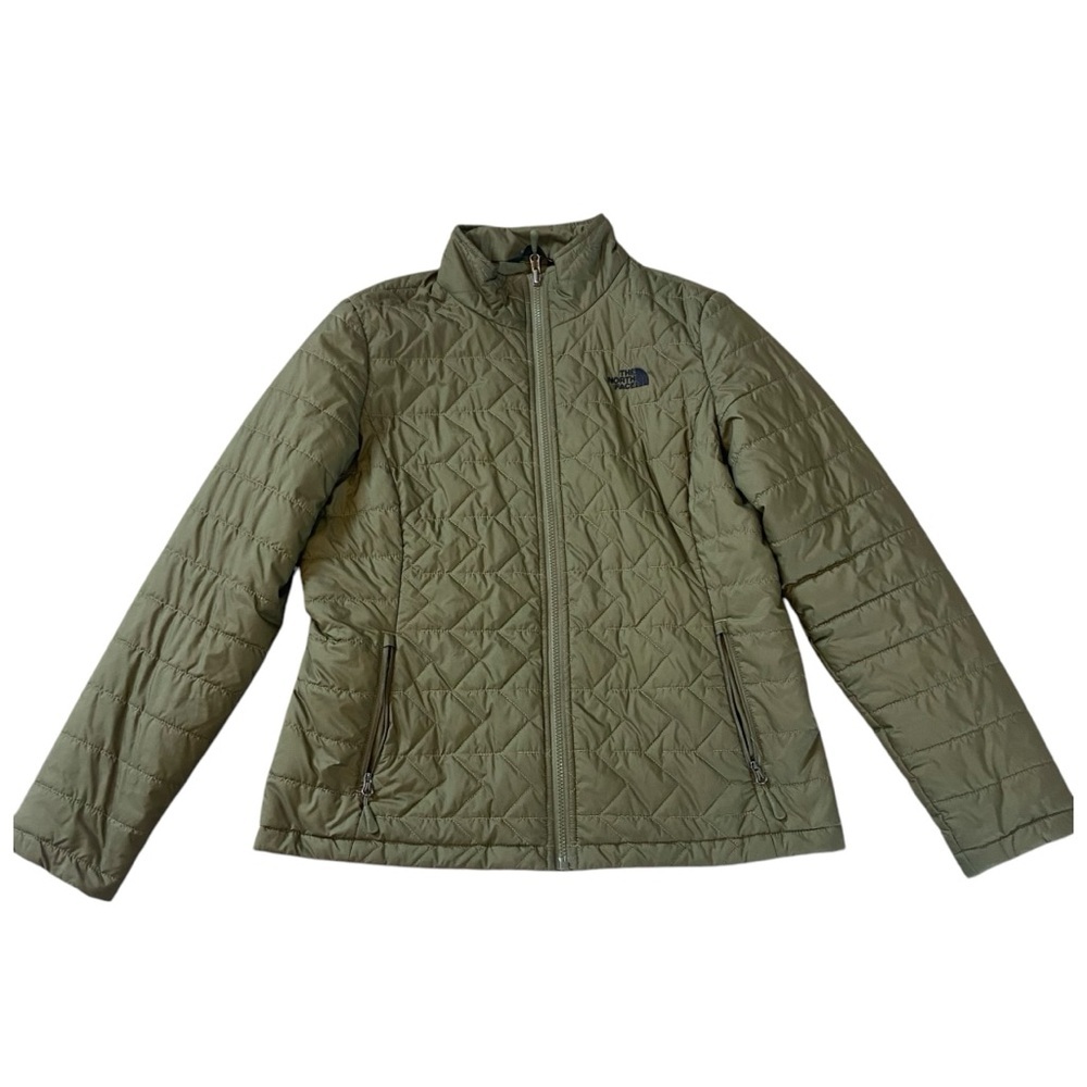 North Face Quilted Puffer Jacket Lightweight Fatigue Green Sz M NF03KEN